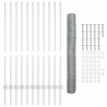 Set de Clôture de Jardin Ensemble de 2 Acier galvanisé 25 x 1,2 m 