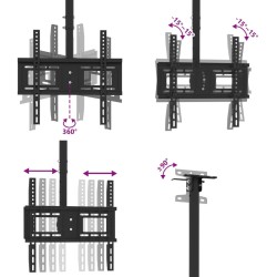 Support TV au plafond pour écran 32-65" max VESA 400x400mm 40kg 