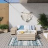 Tapis d'extérieur aqua et blanc 80x150 cm design réversible 