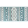 Tapis d'extérieur aqua et blanc 80x150 cm design réversible 