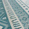 Tapis d'extérieur aqua et blanc 80x150 cm design réversible 