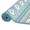Tapis d'extérieur aqua et blanc 80x150 cm design réversible 