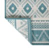Tapis d'extérieur aqua et blanc 80x150 cm design réversible 