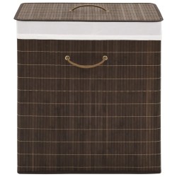 Panier à linge rectangulaire Bambou Marron foncé 