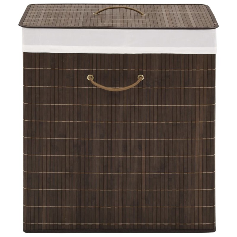 Panier à linge rectangulaire Bambou Marron foncé 
