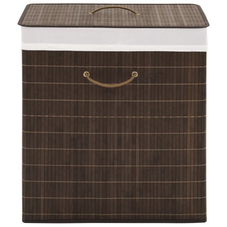Panier à linge rectangulaire Bambou Marron foncé 