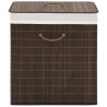 Panier à linge rectangulaire Bambou Marron foncé 