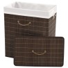 Panier à linge rectangulaire Bambou Marron foncé 