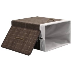 Panier à linge rectangulaire Bambou Marron foncé 