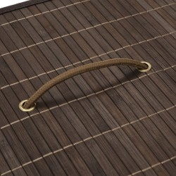 Panier à linge rectangulaire Bambou Marron foncé 