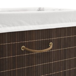 Panier à linge rectangulaire Bambou Marron foncé 