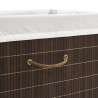 Panier à linge rectangulaire Bambou Marron foncé 