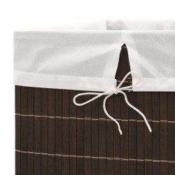 Panier à linge rectangulaire Bambou Marron foncé 