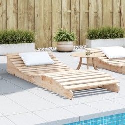 Chaise longue 205x80x31,5 cm bois massif de pin 