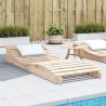 Chaise longue 205x80x31,5 cm bois massif de pin 