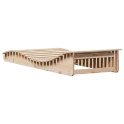 Chaise longue 205x80x31,5 cm bois massif de pin 