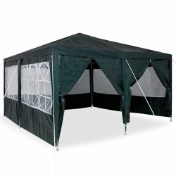 Tente de fête avec 8 parois vertes 4x4 m PE 