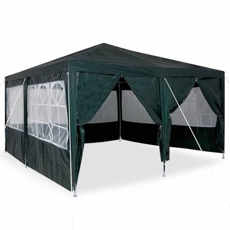 Tente de fête avec 8 parois vertes 4x4 m PE 