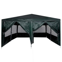 Tente de fête avec 8 parois vertes 4x4 m PE 