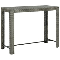Table de bar de jardin Gris 140,5x60,5x110,5 cm Résine tressée 