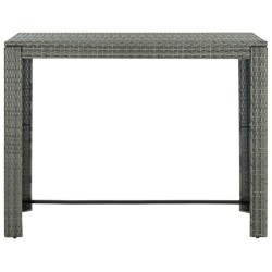 Table de bar de jardin Gris 140,5x60,5x110,5 cm Résine tressée 