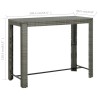 Table de bar de jardin Gris 140,5x60,5x110,5 cm Résine tressée 