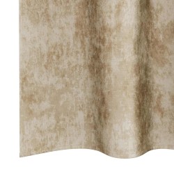 Ensemble de rideaux en velours crème avec œillets, 260 x 140 cm 