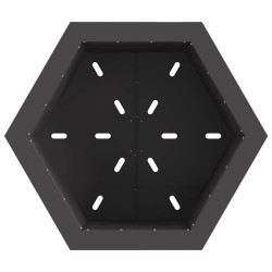 Foyer sans fumée hexagonal noir 58x58x51 cm en acier 