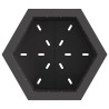 Foyer sans fumée hexagonal noir 58x58x51 cm en acier 