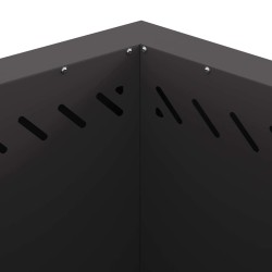 Foyer sans fumée hexagonal noir 58x58x51 cm en acier 