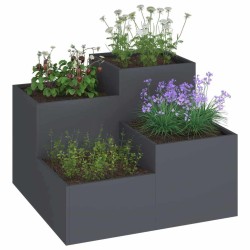 Jardinière 80x80x60 cm en acier anthracite 