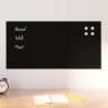 Tableau noir magnétique mural Noir 80x40 cm Verre trempé 