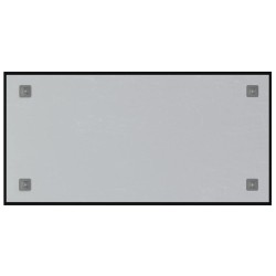 Tableau noir magnétique mural Noir 80x40 cm Verre trempé 