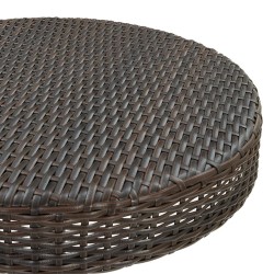 Table de jardin Marron 60,5x106 cm Résine tressée 