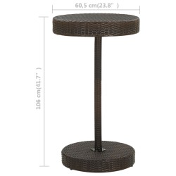 Table de jardin Marron 60,5x106 cm Résine tressée 