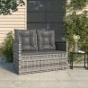 Banc de jardin avec coussins Gris 105 cm Résine tressée 