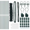 Jeu de Poteaux de Clôture Vert 1.2 x 10 m Acier galvanisé 
