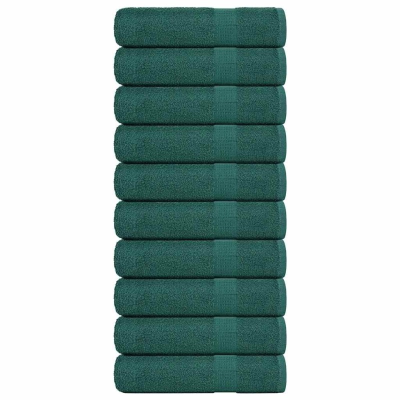 Serviettes de bain 10 pcs vert 100x150 cm 360 g/m² 100% coton 
