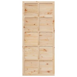 Porte de grange Marron 80 x 210 cm Bois massif en pin 