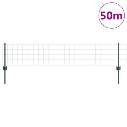 Clôture Euro avec 22 poteaux verts 0,4x50 m en acier 