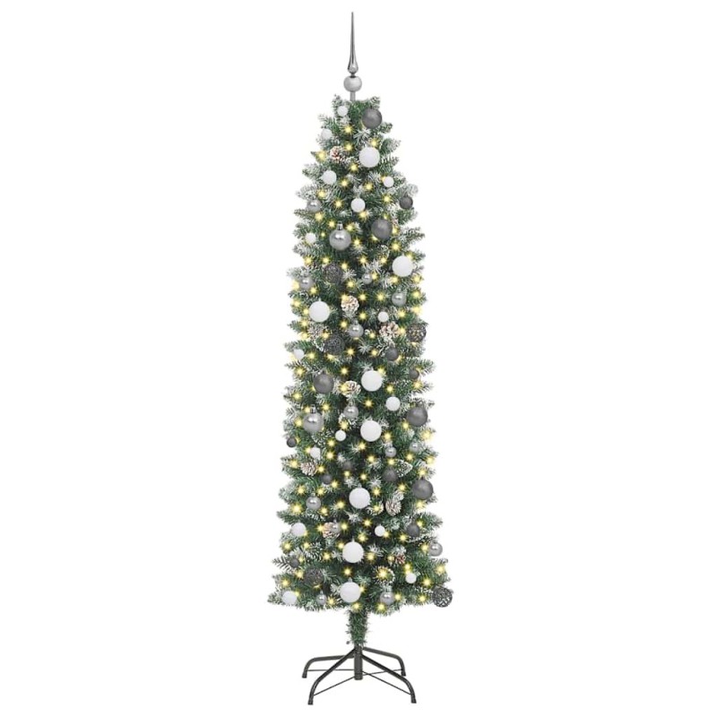 Arbre de Noël artificiel slim Vert 210 cm PVC et Plastique 