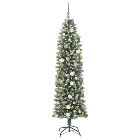 Arbre de Noël artificiel slim Vert 210 cm PVC et Plastique 