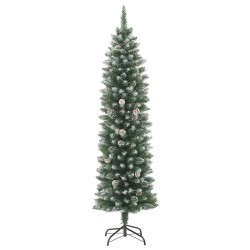 Arbre de Noël artificiel slim Vert 210 cm PVC et Plastique 