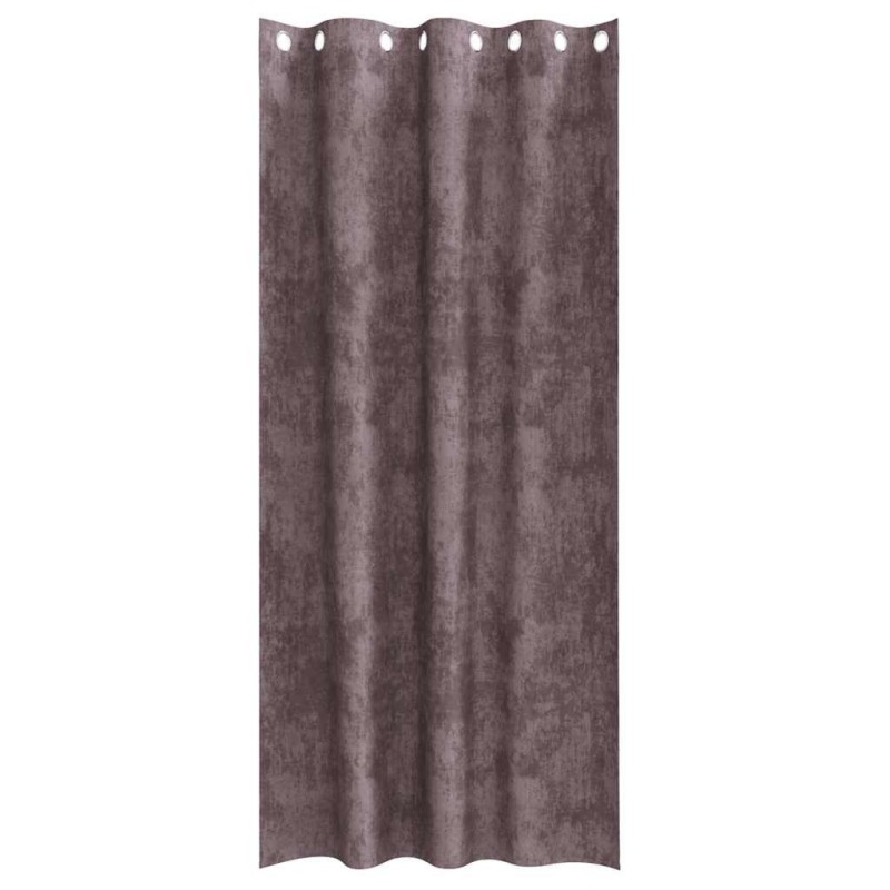 Rideaux en velours 2 pièces avec œillets marron 260x140 cm 
