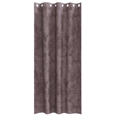 Rideaux en velours 2 pièces avec œillets marron 260x140 cm 
