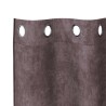 Rideaux en velours 2 pièces avec œillets marron 260x140 cm 