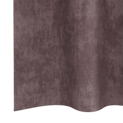 Rideaux en velours 2 pièces avec œillets marron 260x140 cm 