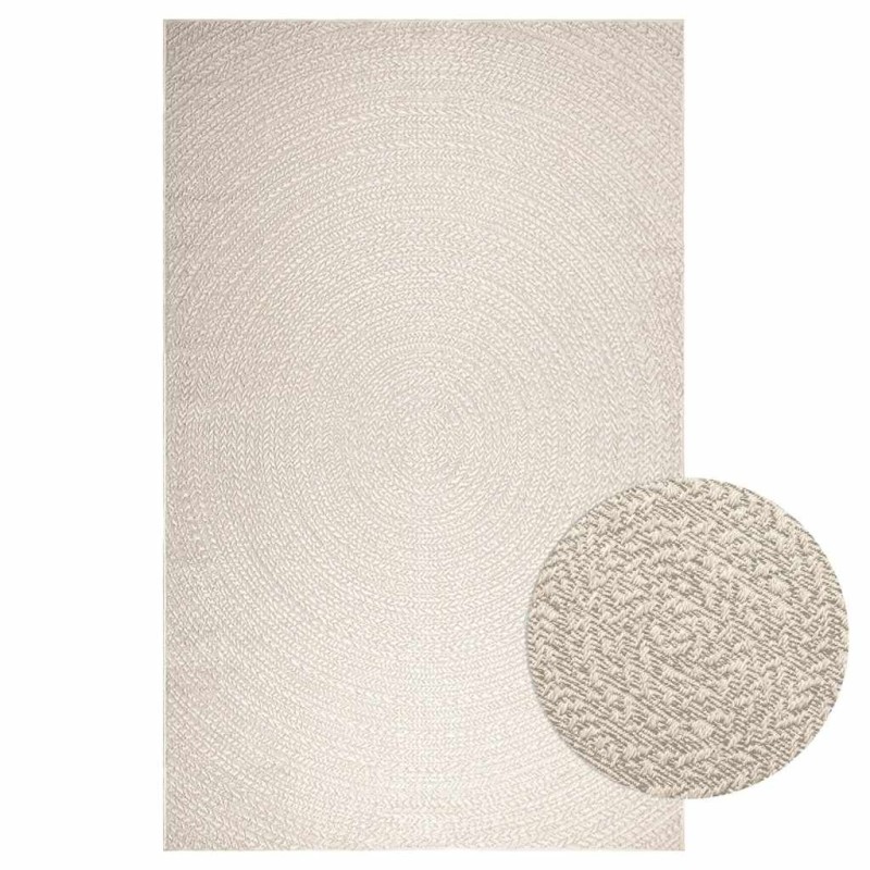 Tapis ZIZUR crème 200x290 cm aspect de jute intérieur extérieur 