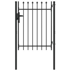 Porte de Clôture Gris 100 x 120 cm Acier revêtu de poudre 