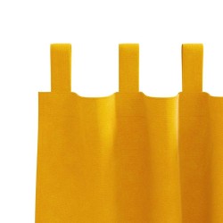 Rideaux occultants avec boucles de suspension 2 pcs Vert moutarde en velours 